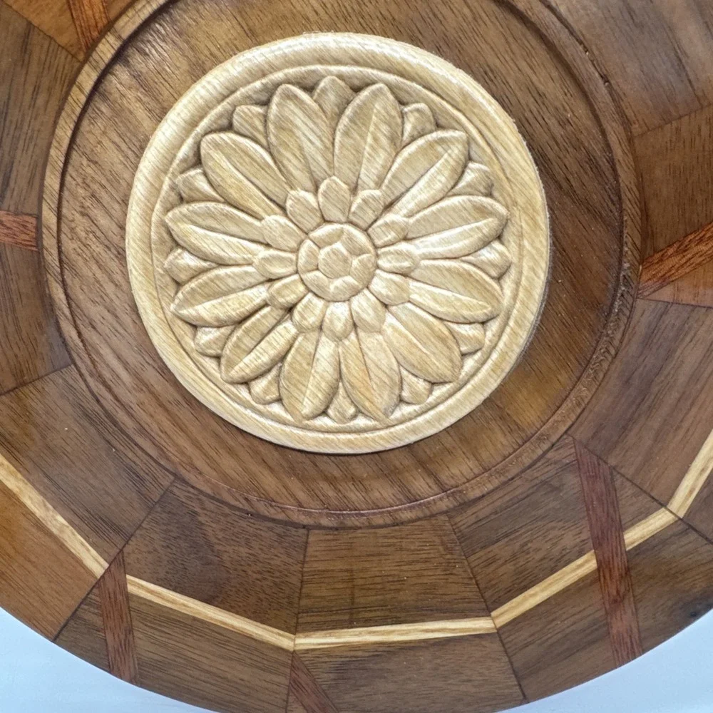 Lazy Susan Mixed Wood Some Inlaid With Spinning Tray 10